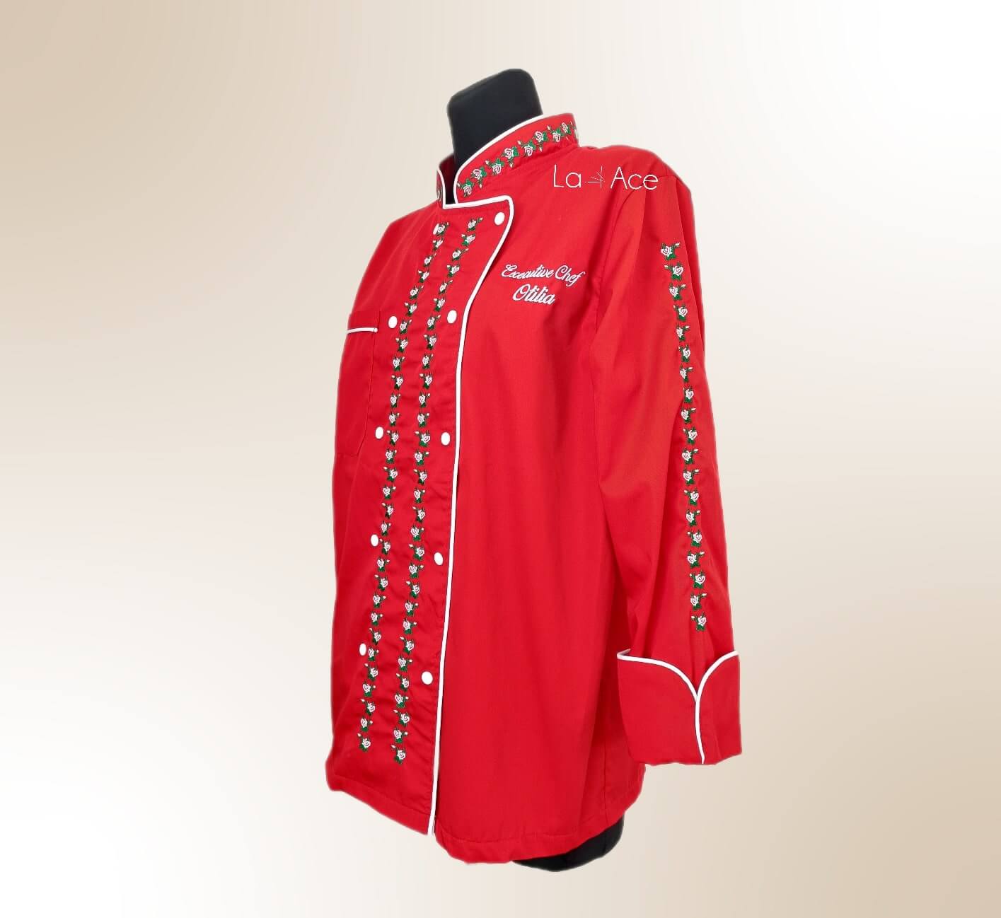 TUNICĂ BUCĂTAR, TRADITIONAL V3, ROȘU, UNISEX - imagine 2